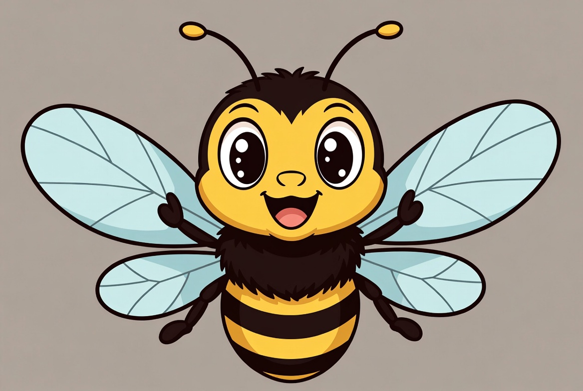 Cute cartoon bee smiling Cute cartoon bee smiling