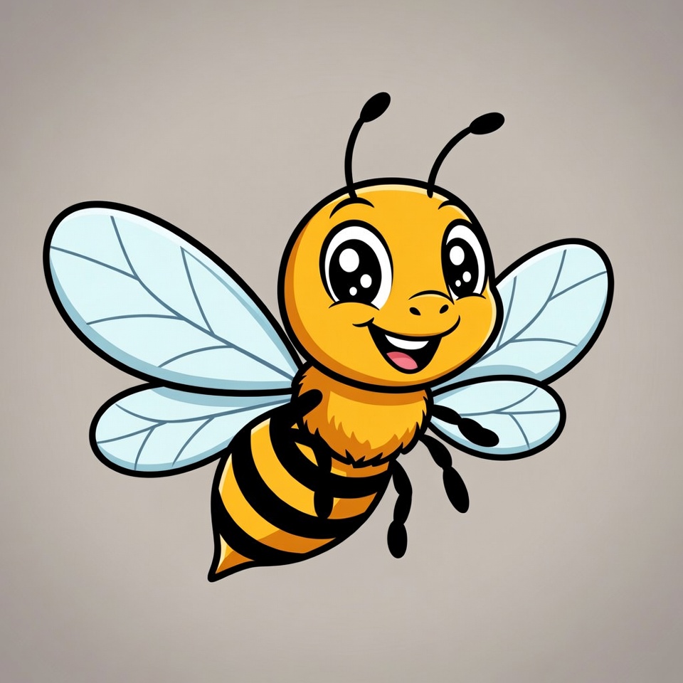 Cute cartoon bee smiling Cute cartoon bee smiling