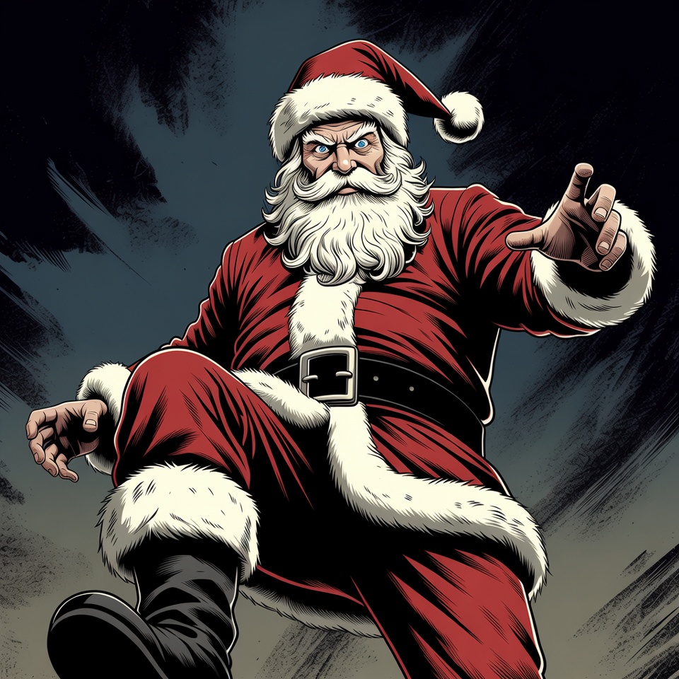 Angry Santa Claus pointing dynamically Angry Santa Claus pointing dynamically