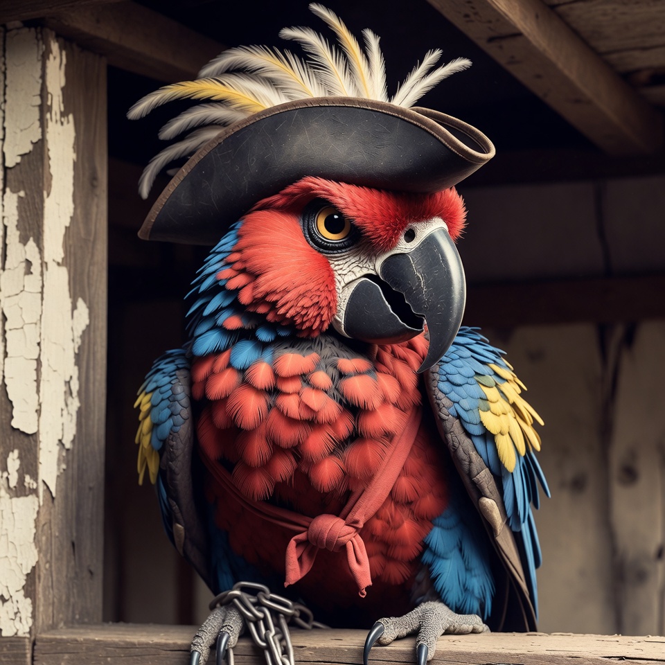 Pirate Parrot Wearing Tricorn Hat Pirate Parrot Wearing Tricorn Hat