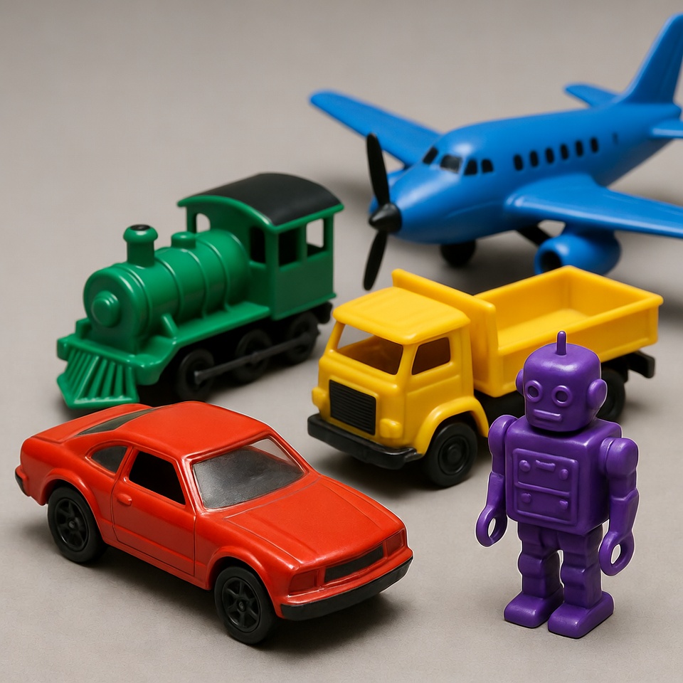 Colorful Toy Vehicles and Robot Colorful Toy Vehicles and Robot