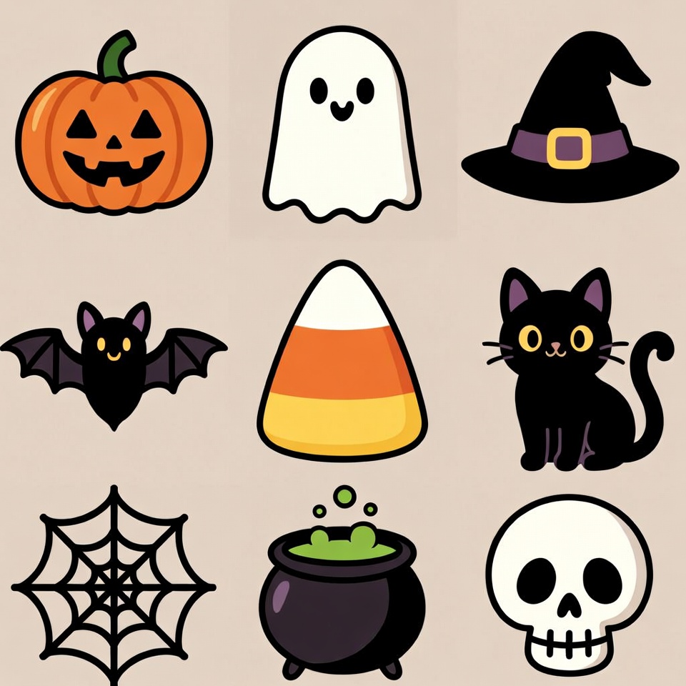 Cute Halloween Icons Collection Cute Halloween Icons Collection