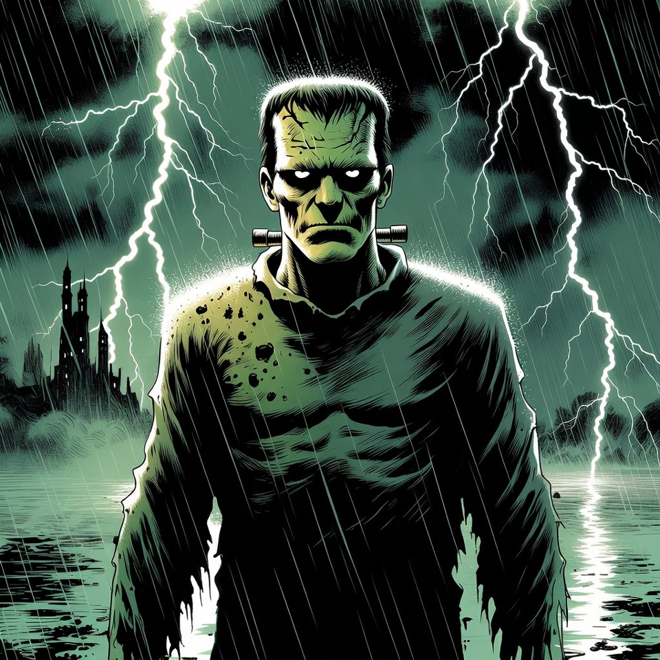 Frankenstein Monster in Stormy Lightning Frankenstein Monster in Stormy Lightning