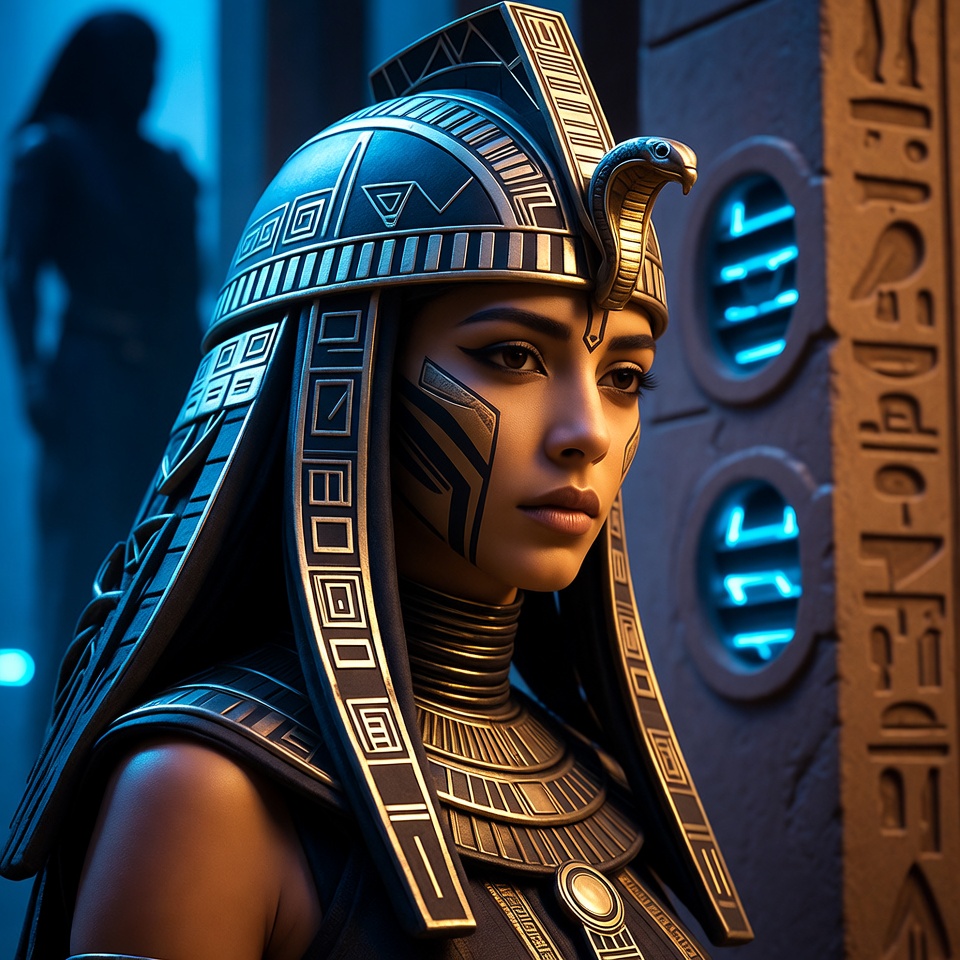 Egyptian Queen in Futuristic Headdress Egyptian Queen in Futuristic Headdress