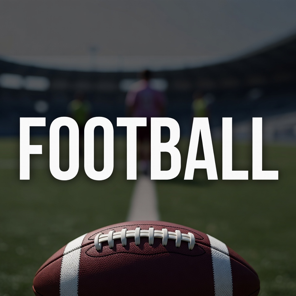 Football on Field with Players Football on Field with Players