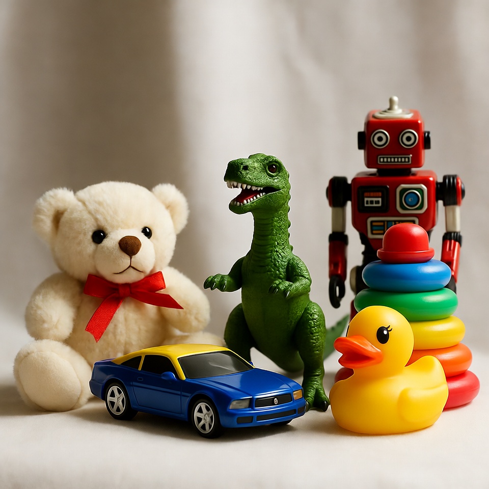 Children's Toys Group on White Background Children's Toys Group on White Background