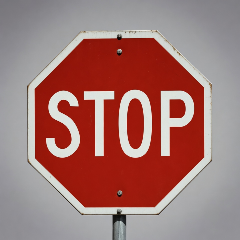 Red Stop Sign on Pole Red Stop Sign on Pole