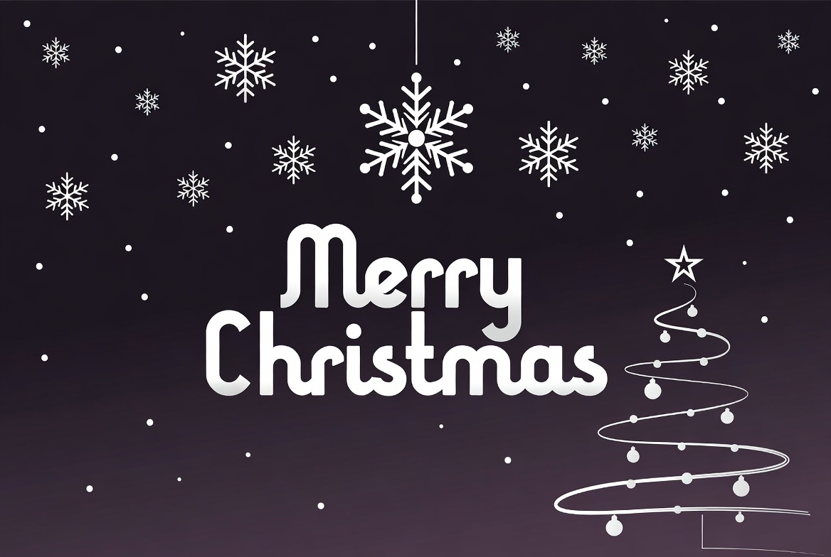 Merry Christmas with Snowflakes Merry Christmas with Snowflakes