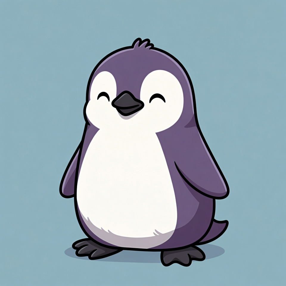 Cute smiling baby penguin illustration Cute smiling baby penguin illustration