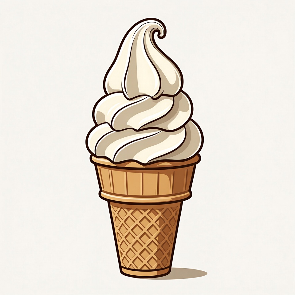 Vanilla Soft Serve Ice Cream Cone Vanilla Soft Serve Ice Cream Cone