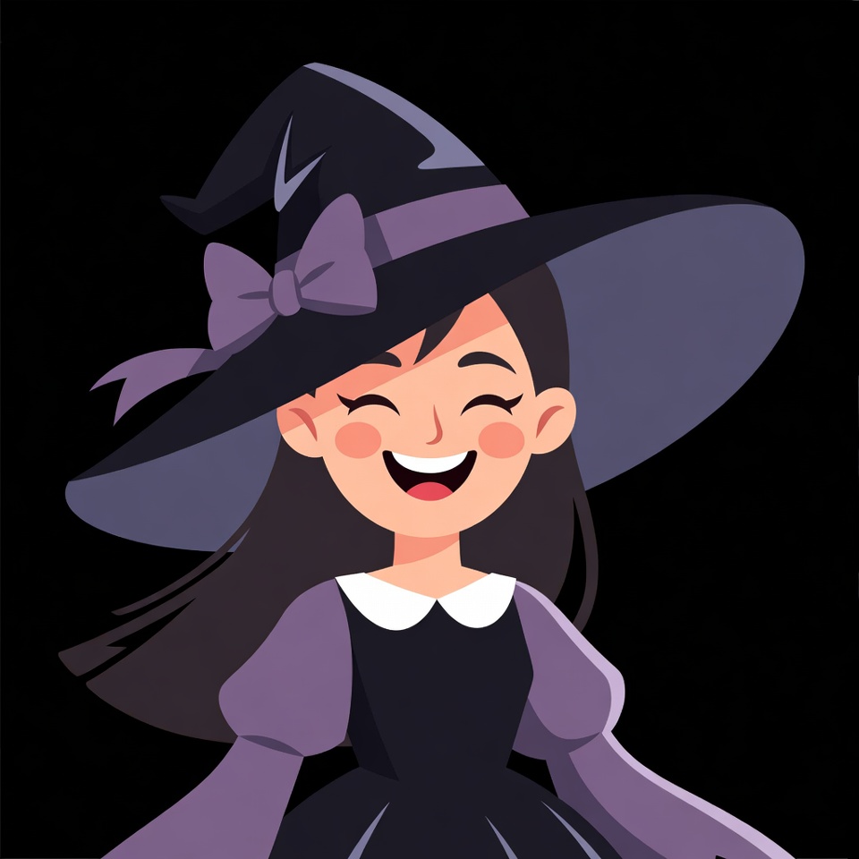 Smiling cartoon witch girl Smiling cartoon witch girl