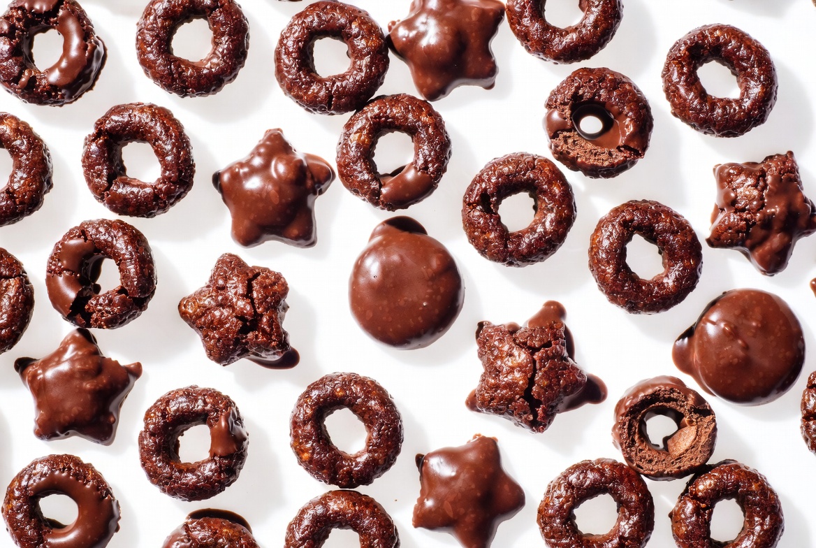 Chocolate Covered Cereal Rings and Stars Chocolate Covered Cereal Rings and Stars