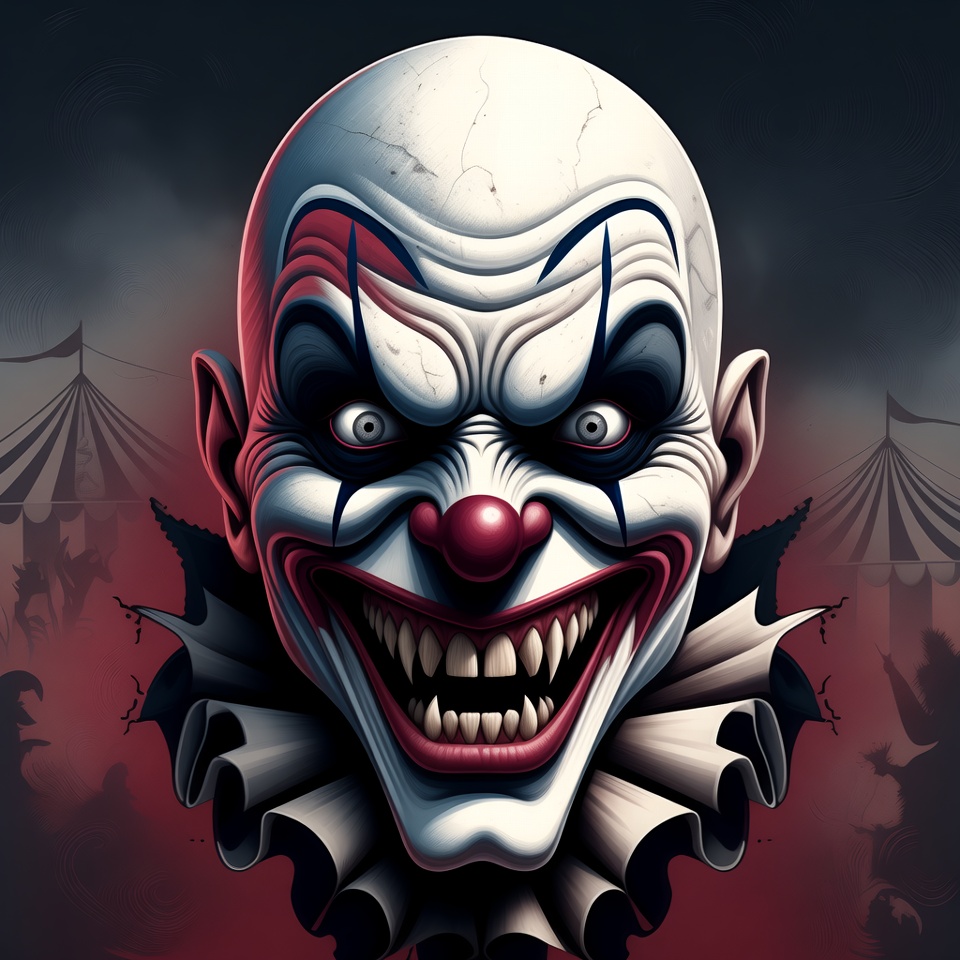 Evil Clown with Grinning Face Evil Clown with Grinning Face
