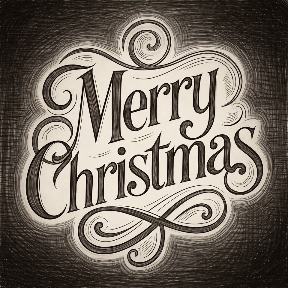 Merry Christmas Script Illustration Merry Christmas Script Illustration