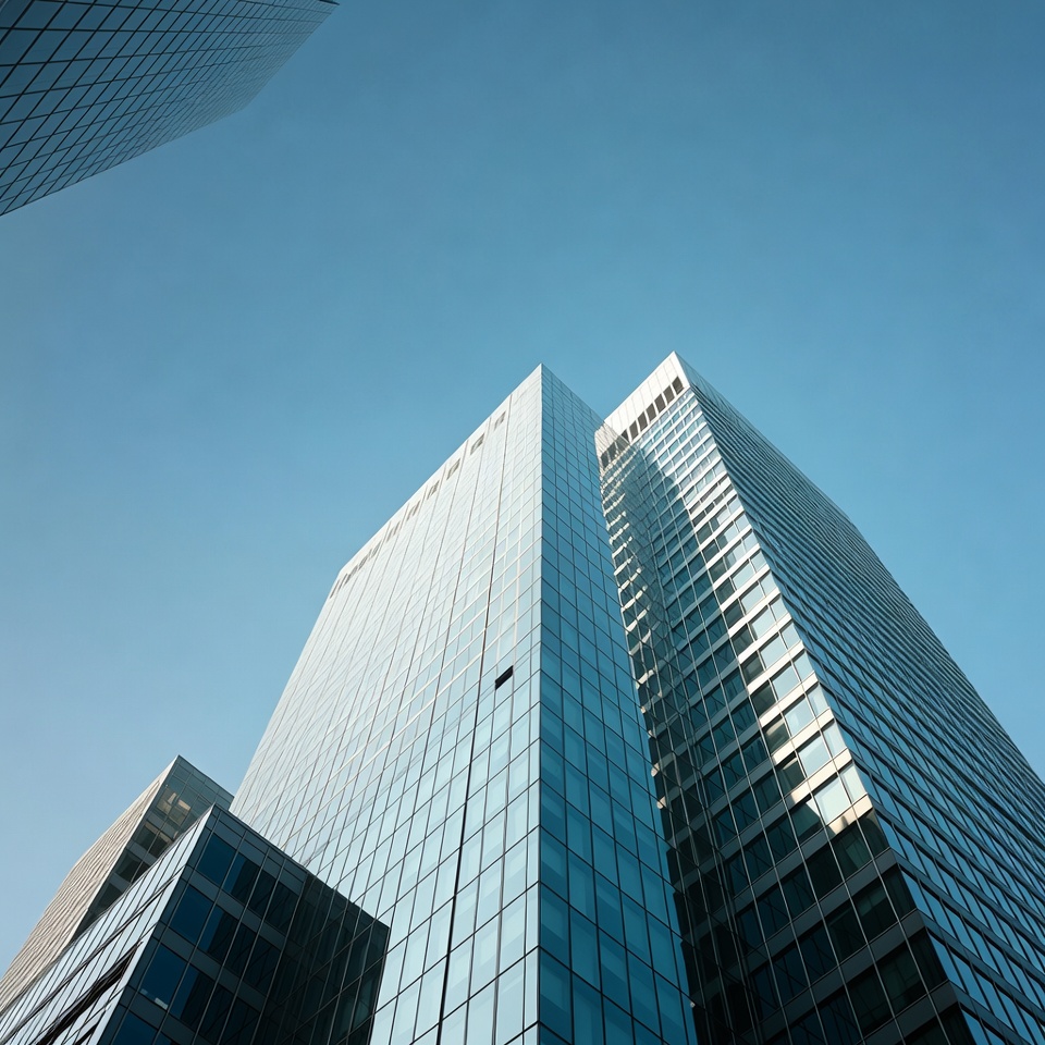Modern Skyscrapers Against Blue Sky Modern Skyscrapers Against Blue Sky