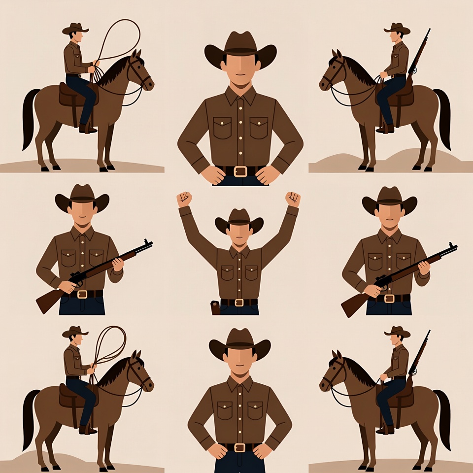 Cowboy riding horse illustration Cowboy riding horse illustration