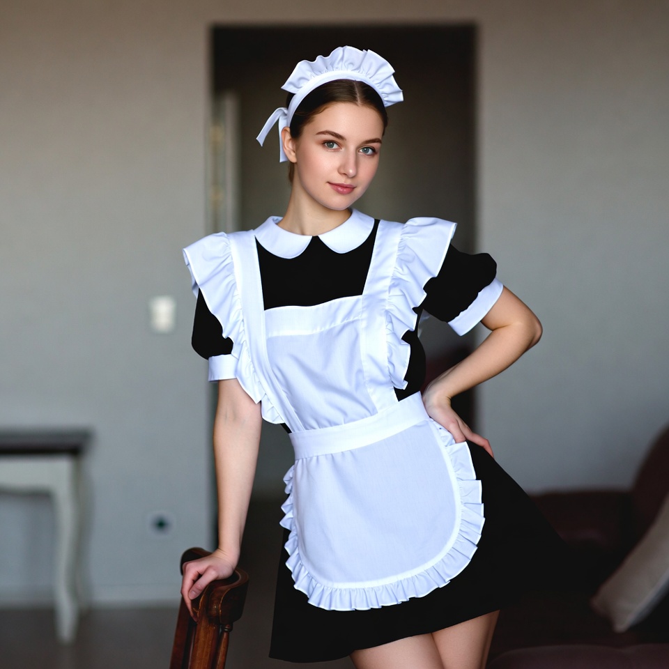 Woman in French maid outfit Woman in French maid outfit