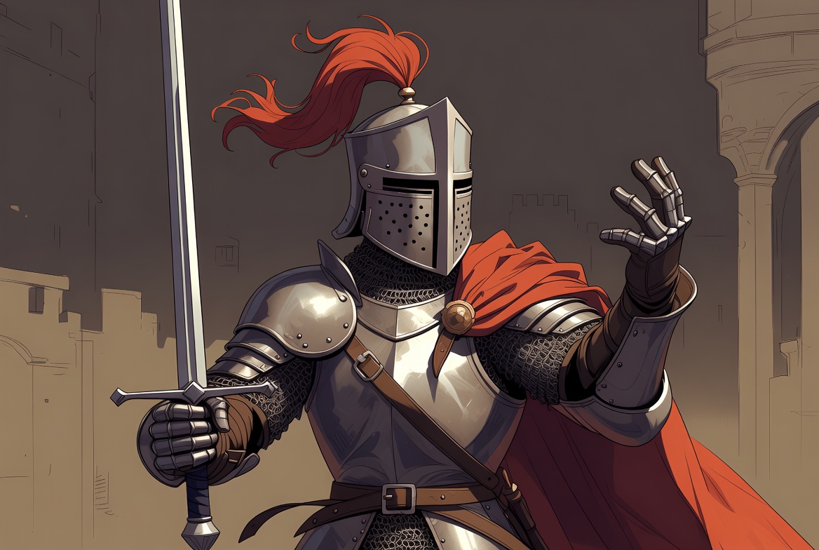 Medieval Knight in Silver Armor Medieval Knight in Silver Armor