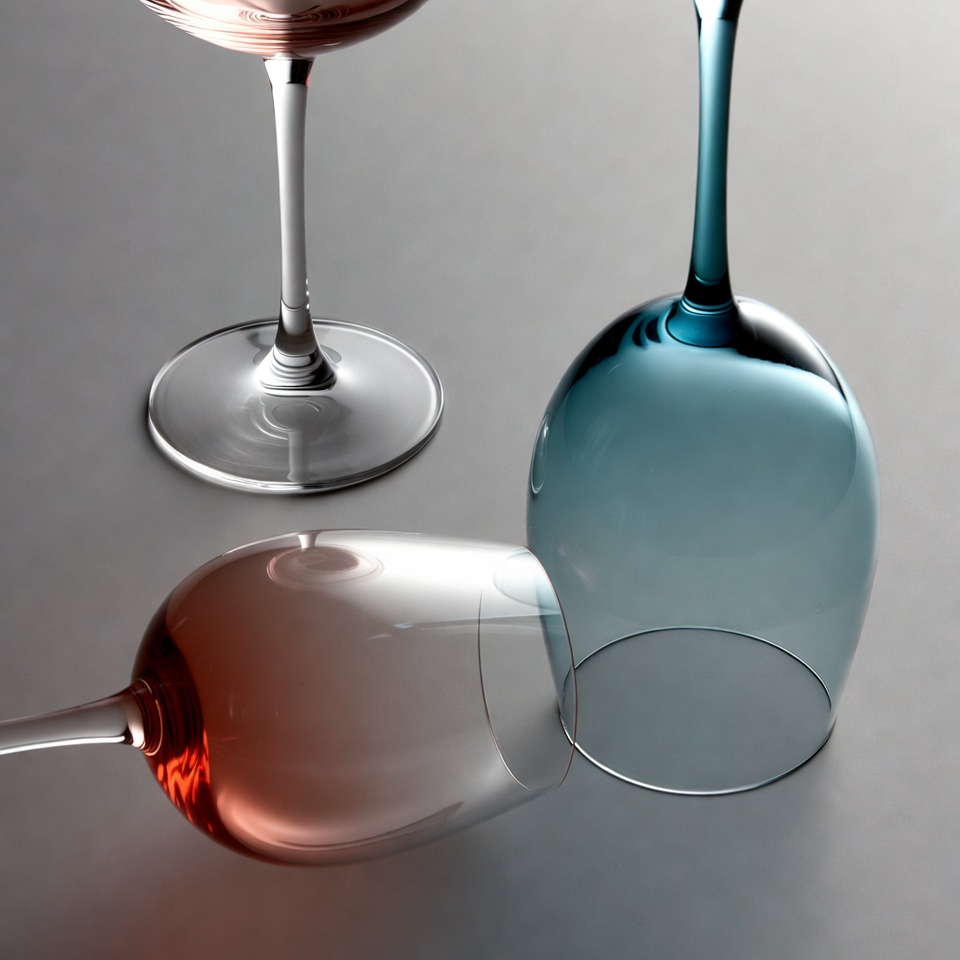 Wine Glasses on Gray Background Wine Glasses on Gray Background