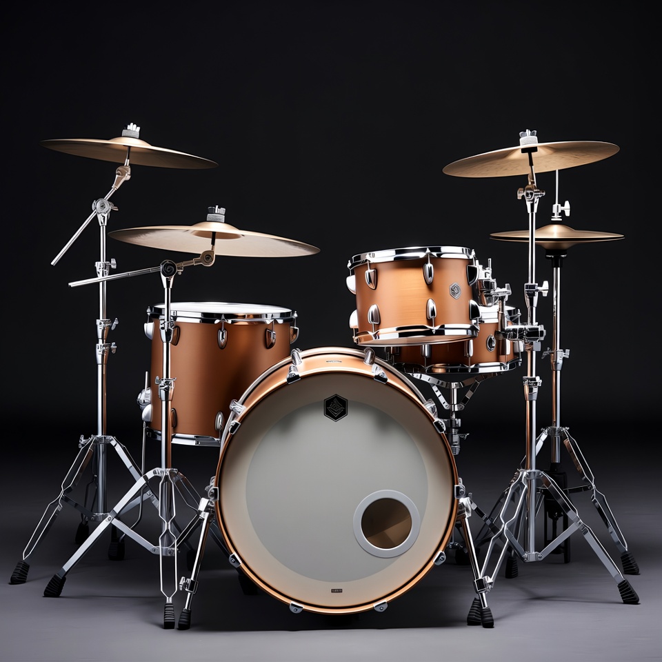 Orange Drum Set on Black Background Orange Drum Set on Black Background