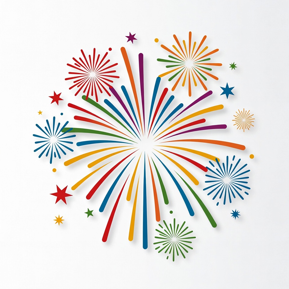 Colorful Fireworks Burst Illustration Colorful Fireworks Burst Illustration