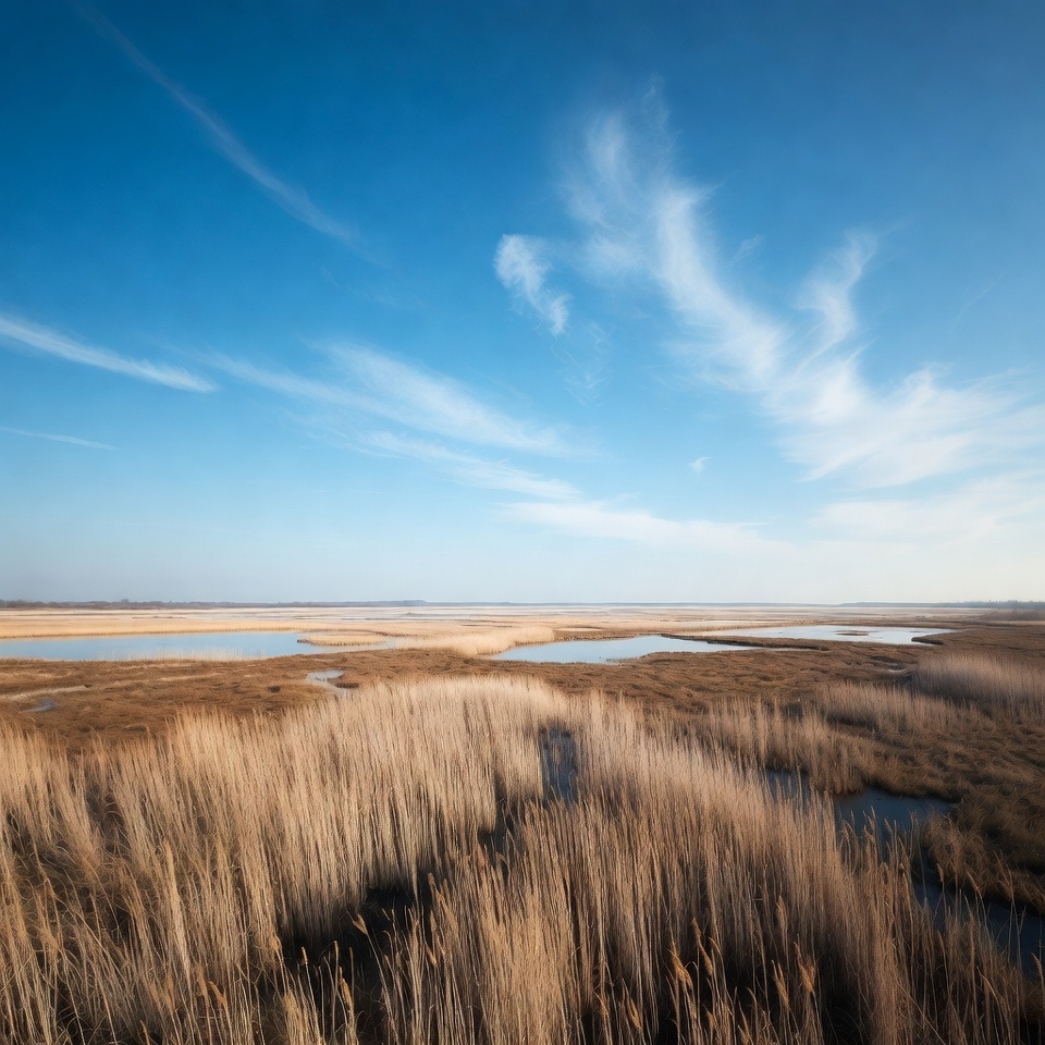 Marshland with Reeds and Water Marshland with Reeds and Water