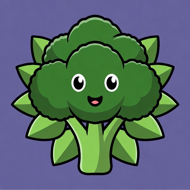 Cute cartoon broccoli illustration Cute cartoon broccoli illustration