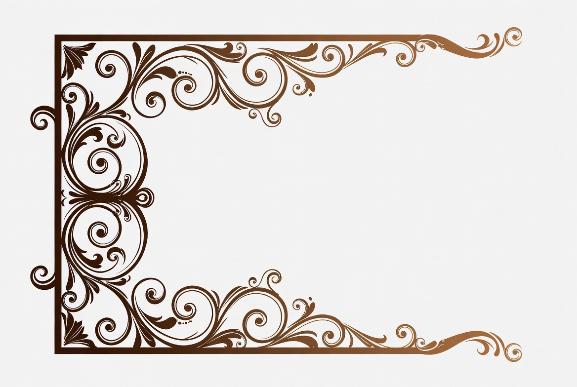 Brown Ornate Floral Frame Border Brown Ornate Floral Frame Border