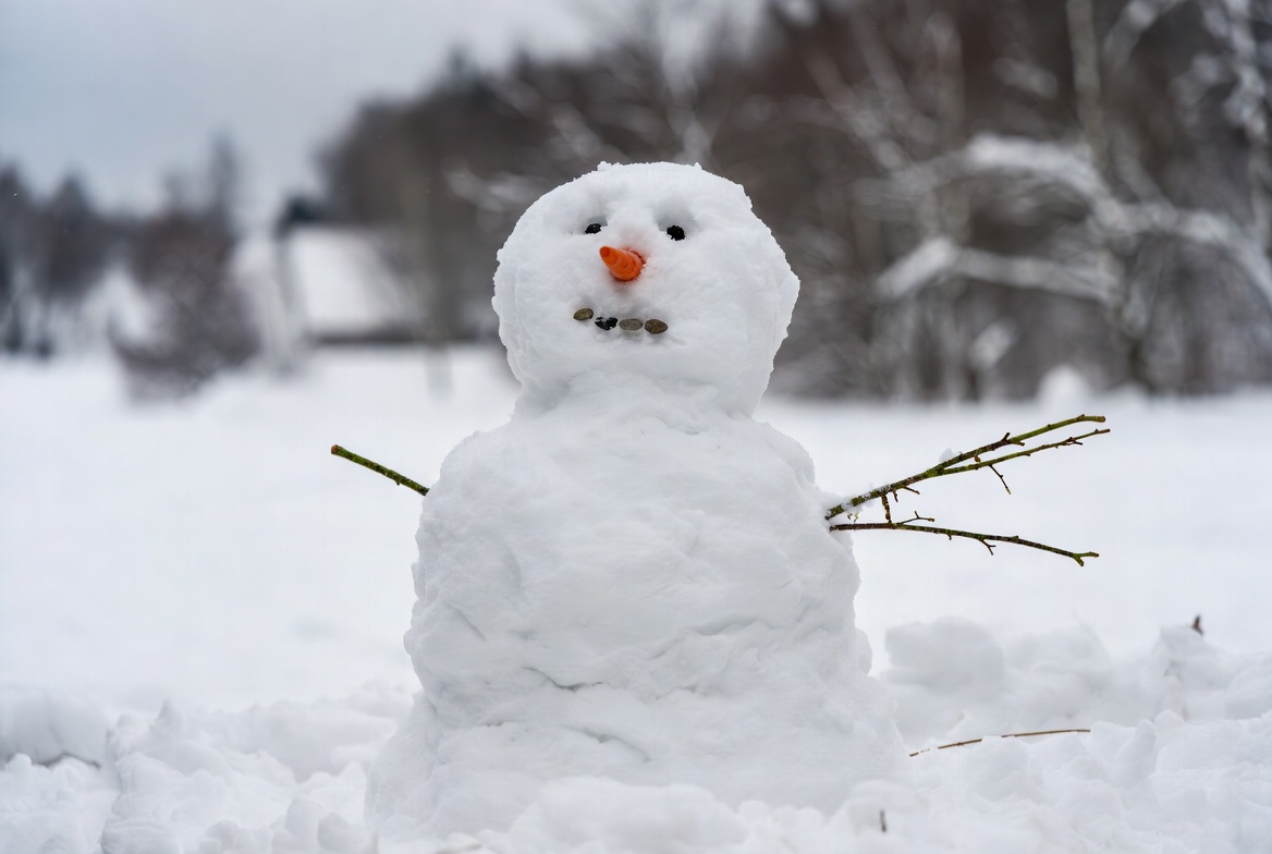 Snowman in snowy field Snowman in snowy field