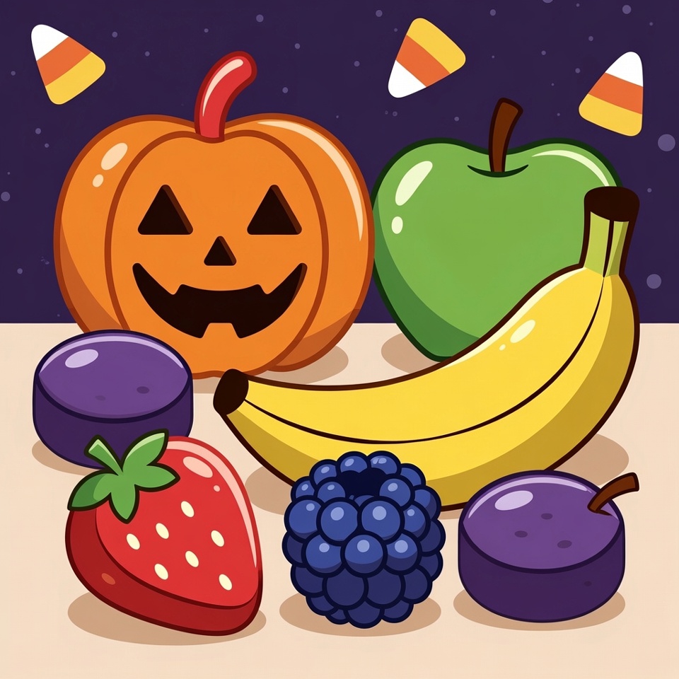 Halloween Jack-o-Lantern with Fruits Halloween Jack-o-Lantern with Fruits