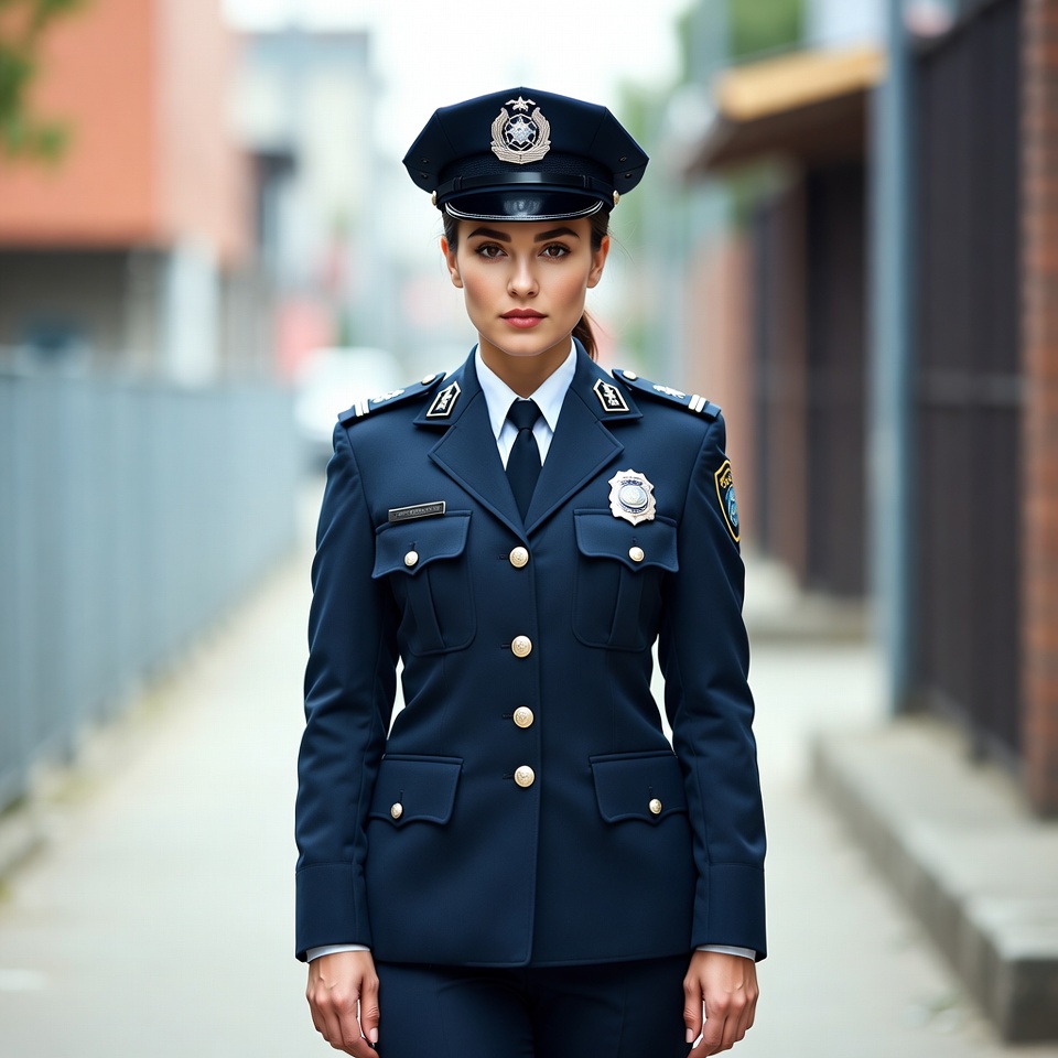 Female police officer in uniform Female police officer in uniform