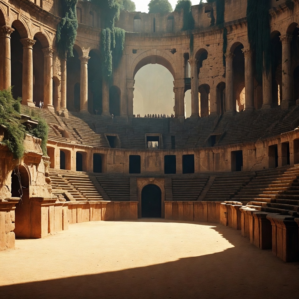 Ancient Roman Colosseum Ruins with Ivy Ancient Roman Colosseum Ruins with Ivy