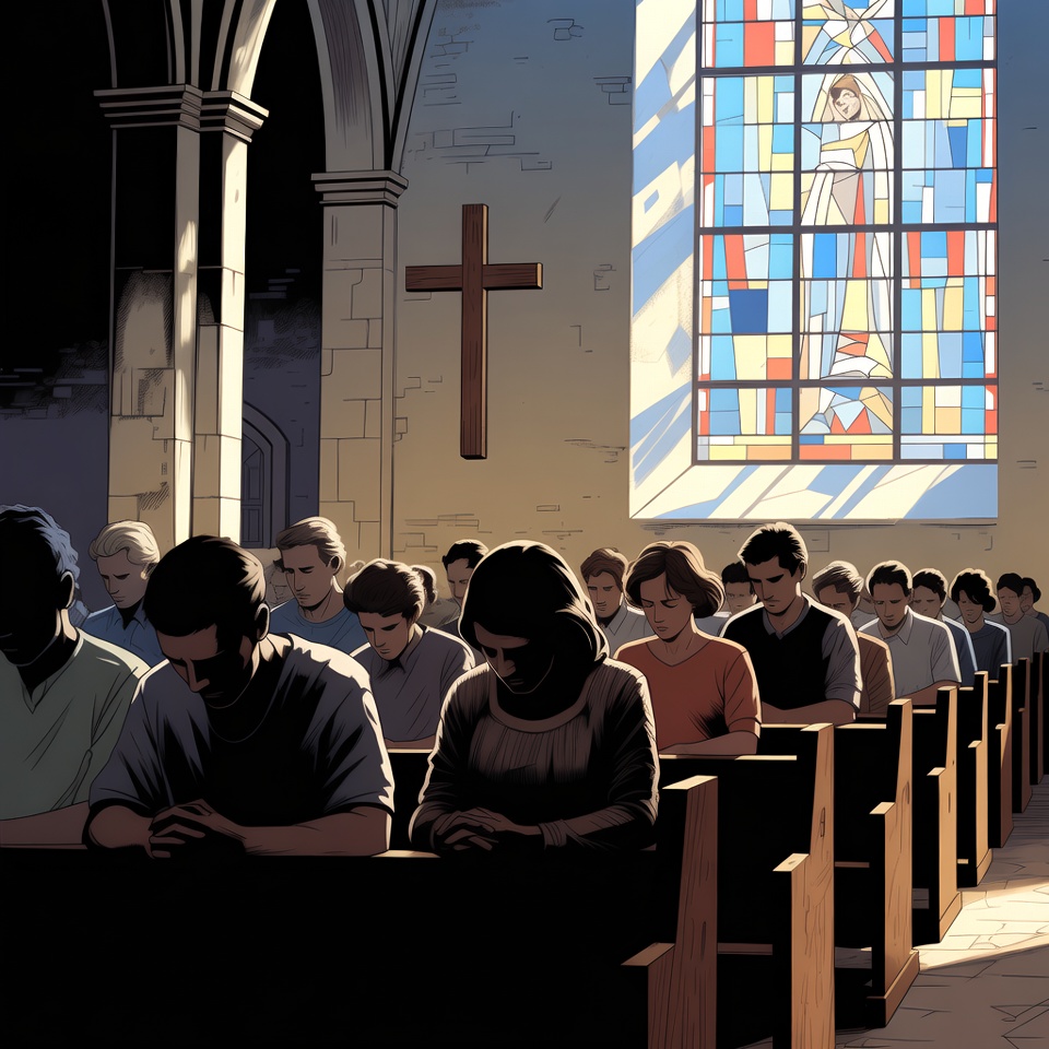 People Praying in Church Pews People Praying in Church Pews