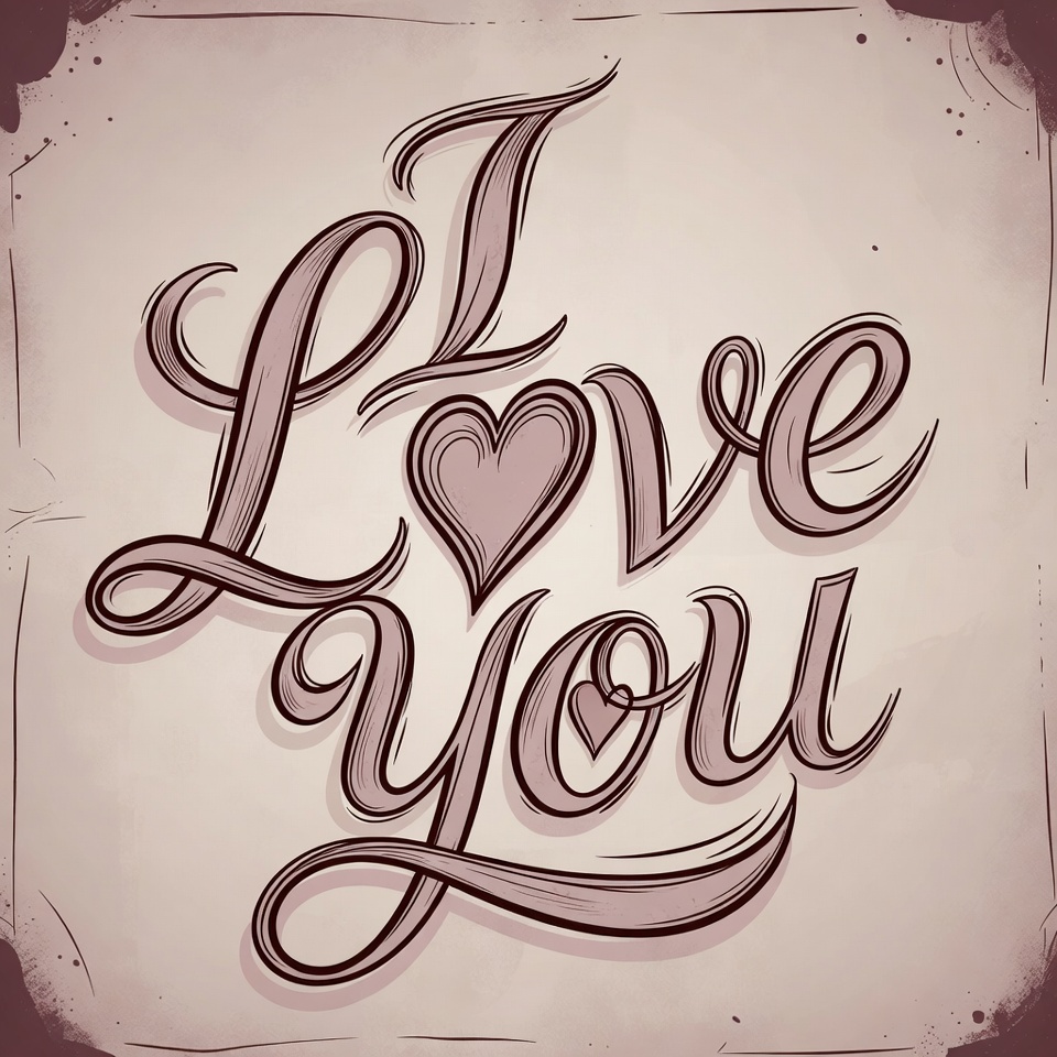 I Love You Heart Illustration I Love You Heart Illustration