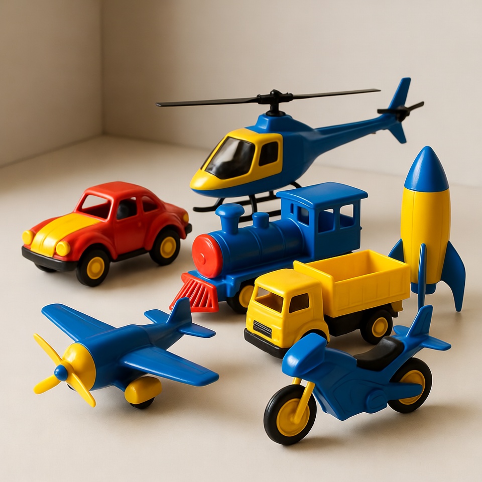 Colorful plastic toy vehicles collection Colorful plastic toy vehicles collection