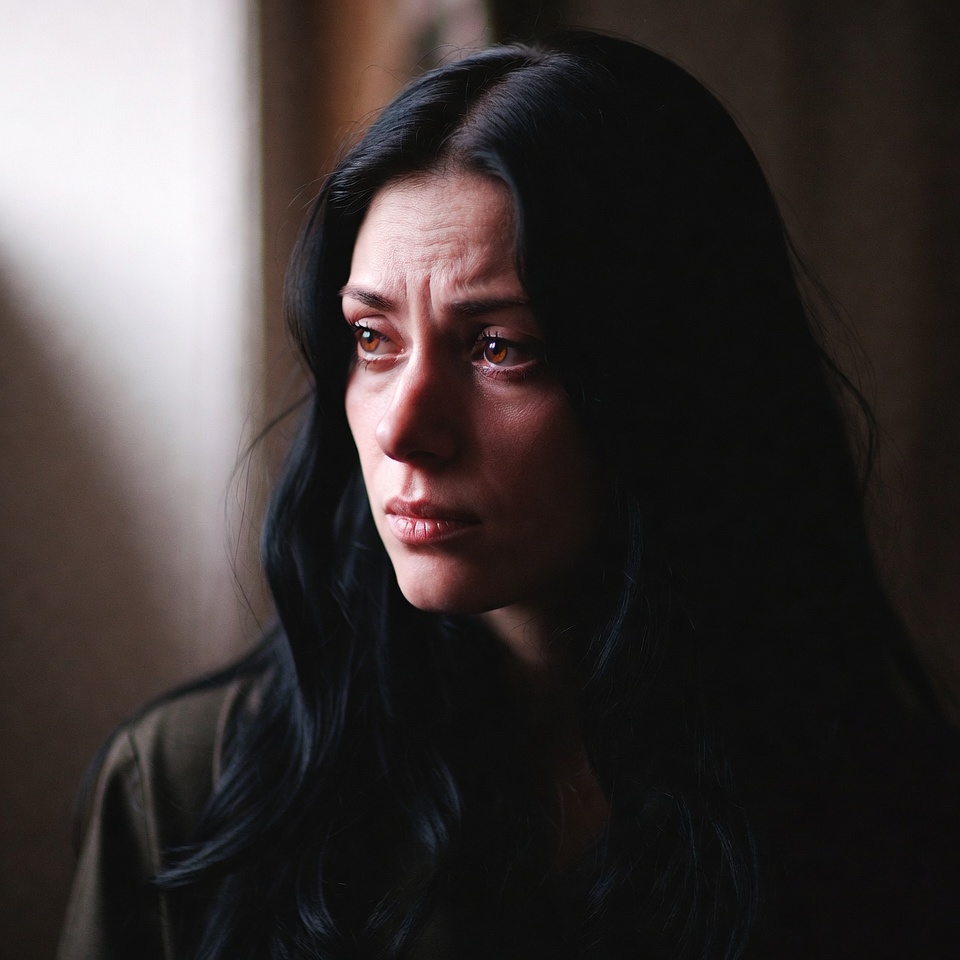 Woman with intense expression Woman with intense expression