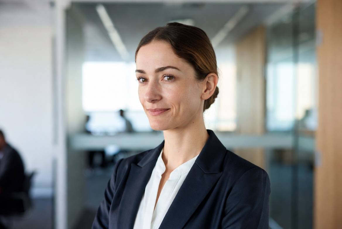 Professional woman in office suit Professional woman in office suit