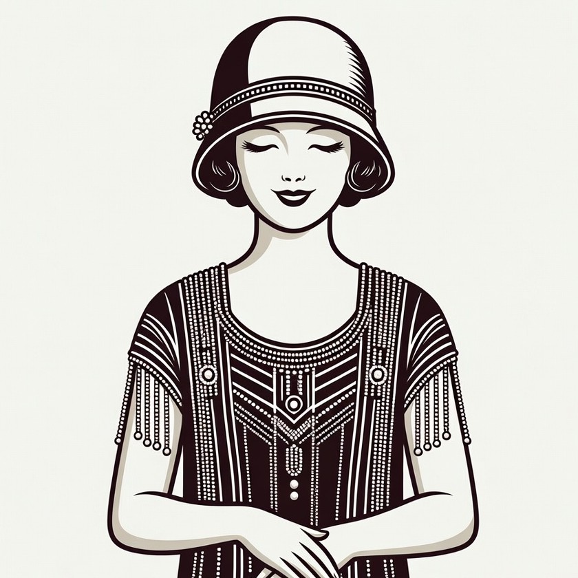 1920s Flapper Woman in Cloche Hat 1920s Flapper Woman in Cloche Hat
