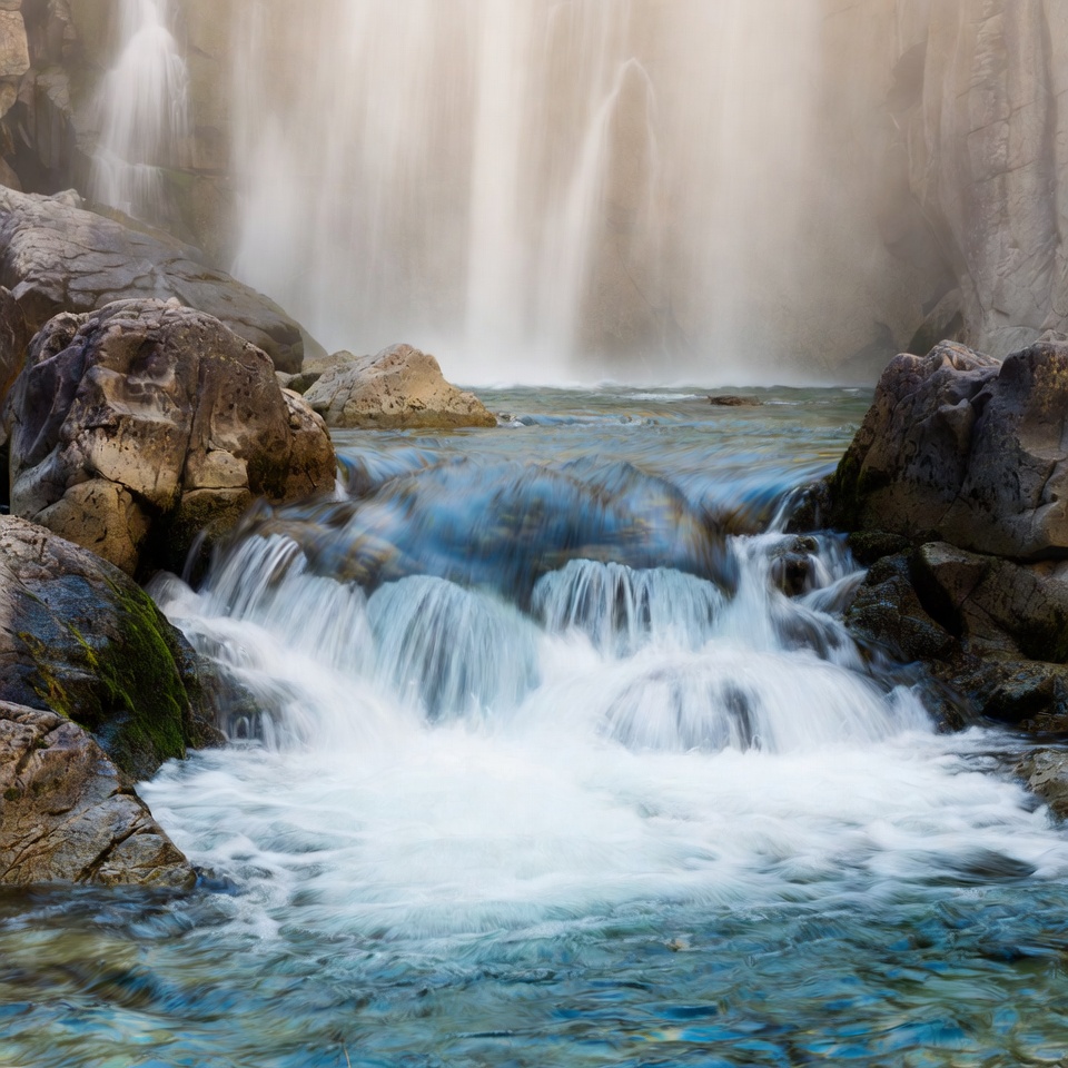 Cascading Waterfall Over Rocks Cascading Waterfall Over Rocks