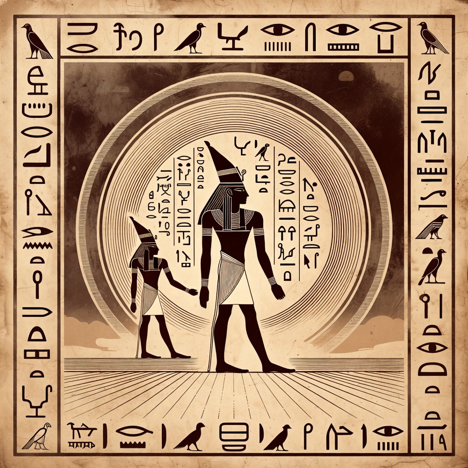 Ancient Egyptian Pharaoh and Attendant Ancient Egyptian Pharaoh and Attendant