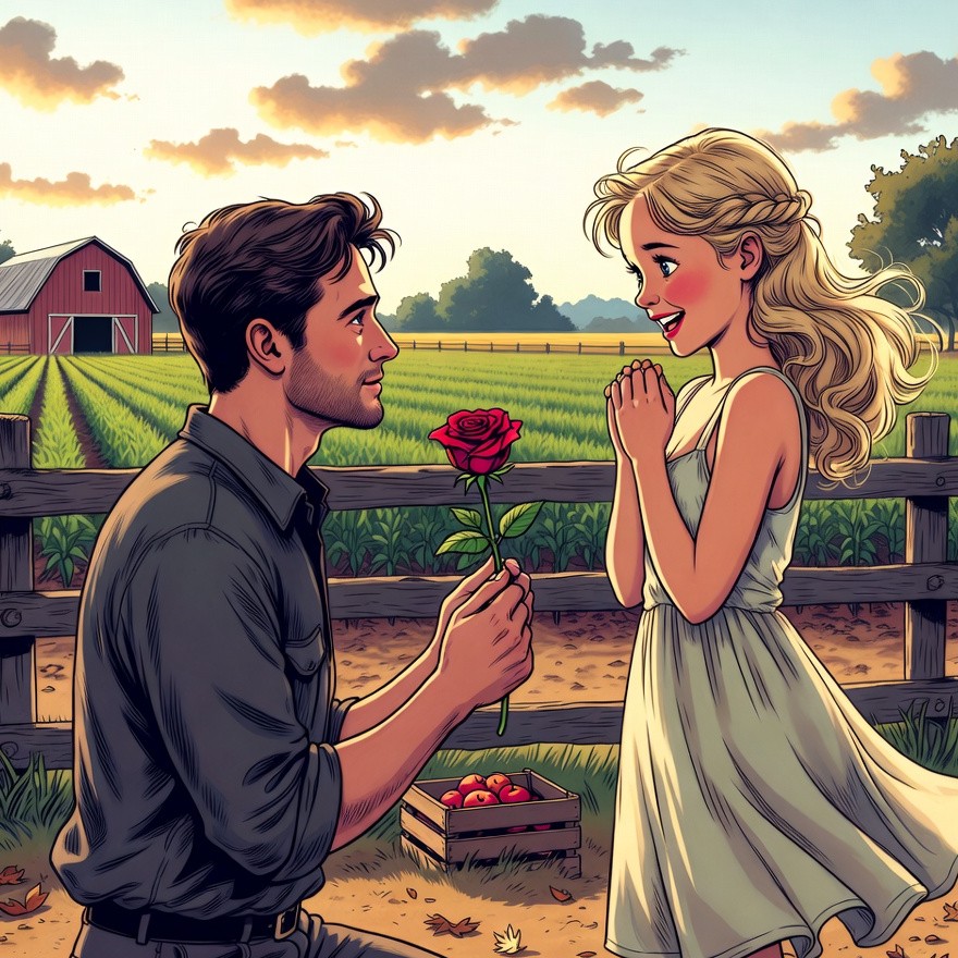 Man proposing to woman with rose Man proposing to woman with rose