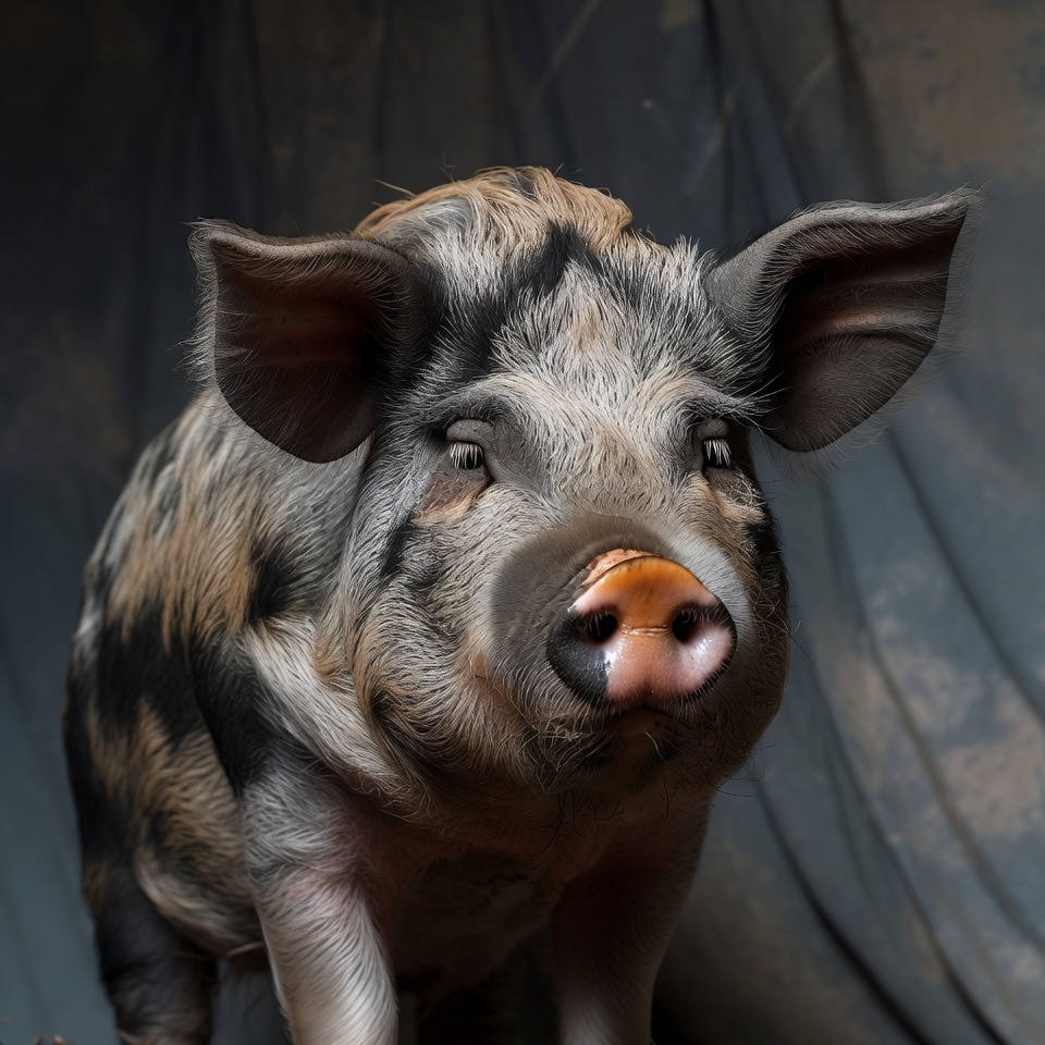 Spotted pig close-up portrait Spotted pig close-up portrait