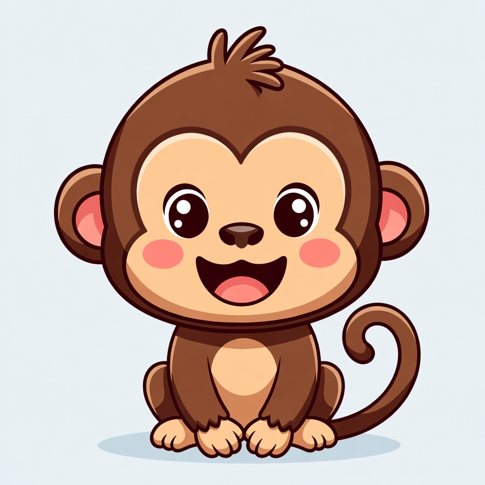Cute cartoon monkey smiling Cute cartoon monkey smiling