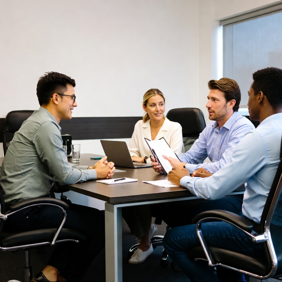 Diverse team in business meeting Diverse team in business meeting