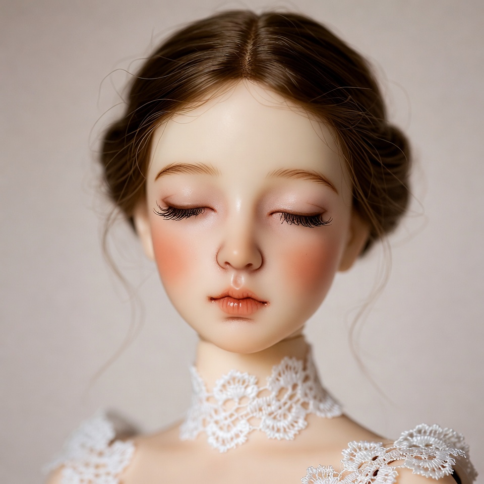 Asian girl doll with closed eyes Asian girl doll with closed eyes