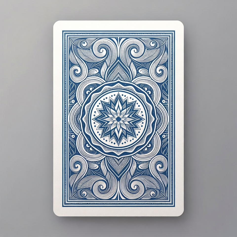 Blue Ornate Playing Card Back Blue Ornate Playing Card Back