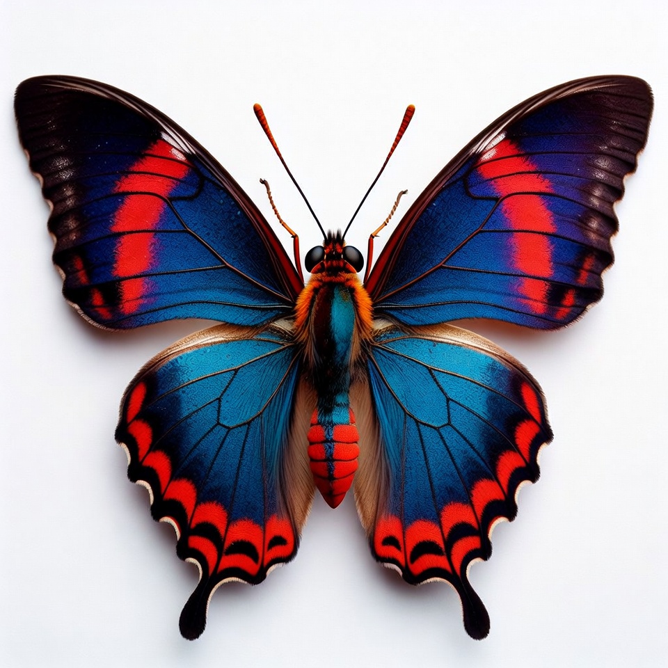 Colorful Blue Red Butterfly Wings Colorful Blue Red Butterfly Wings