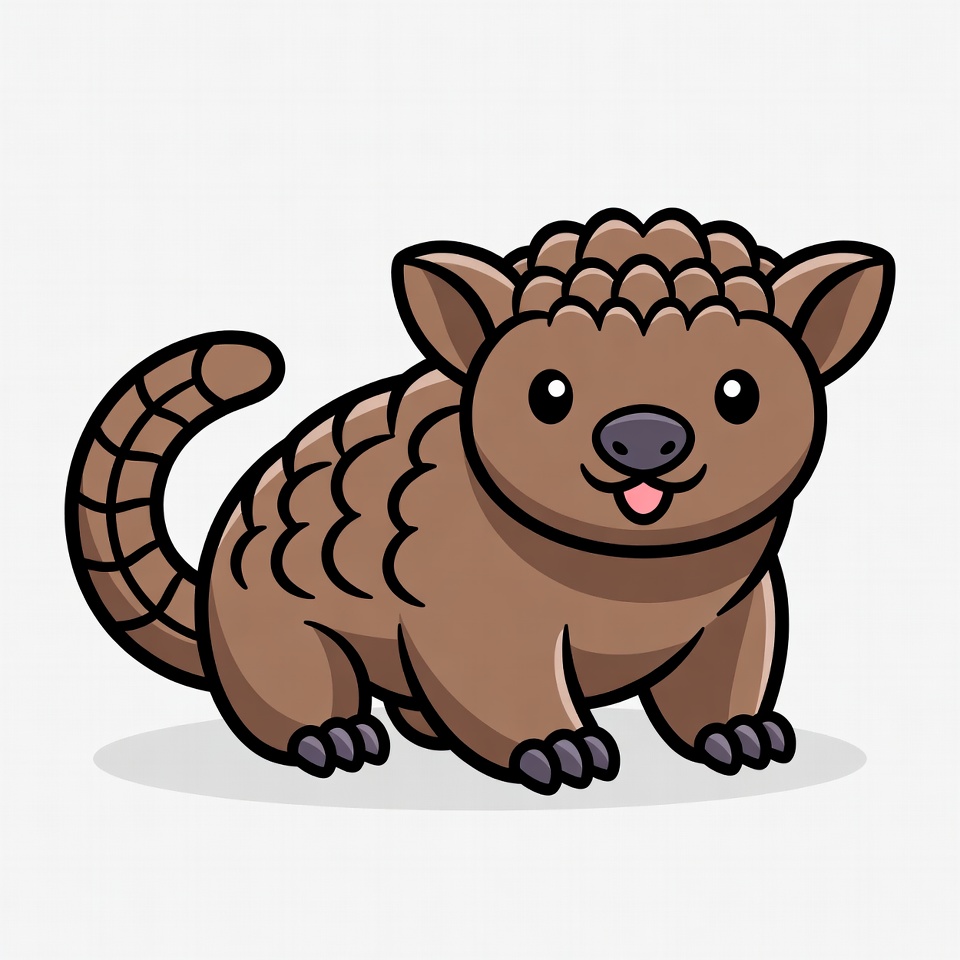 Cute cartoon pangolin illustration Cute cartoon pangolin illustration
