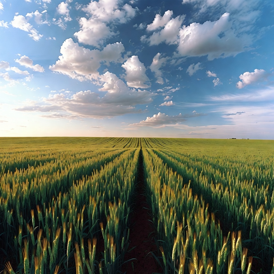 Wheat Field Under Blue Sky Wheat Field Under Blue Sky