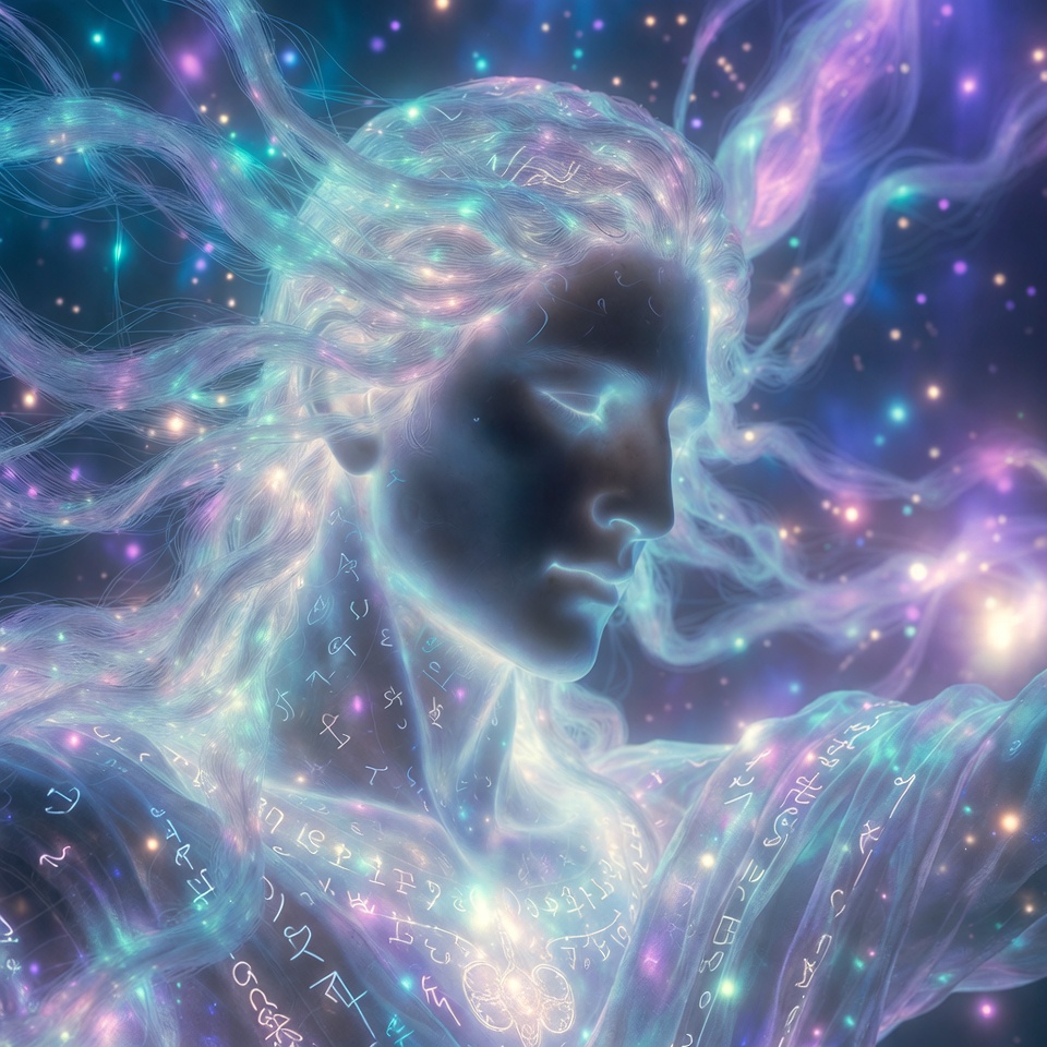 Ethereal Woman with Cosmic Hair Ethereal Woman with Cosmic Hair